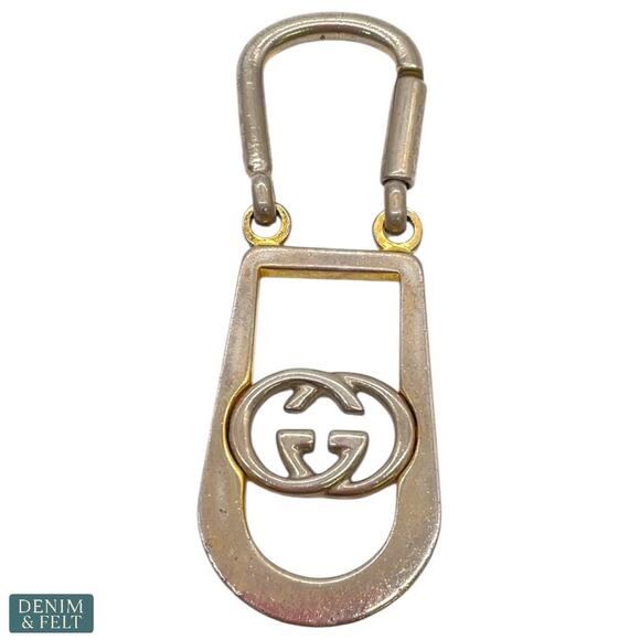 Gucci G. Gucci Vintage Italy Silver-Tone Logo Keyring Bag Charm - Picture 1 of 11